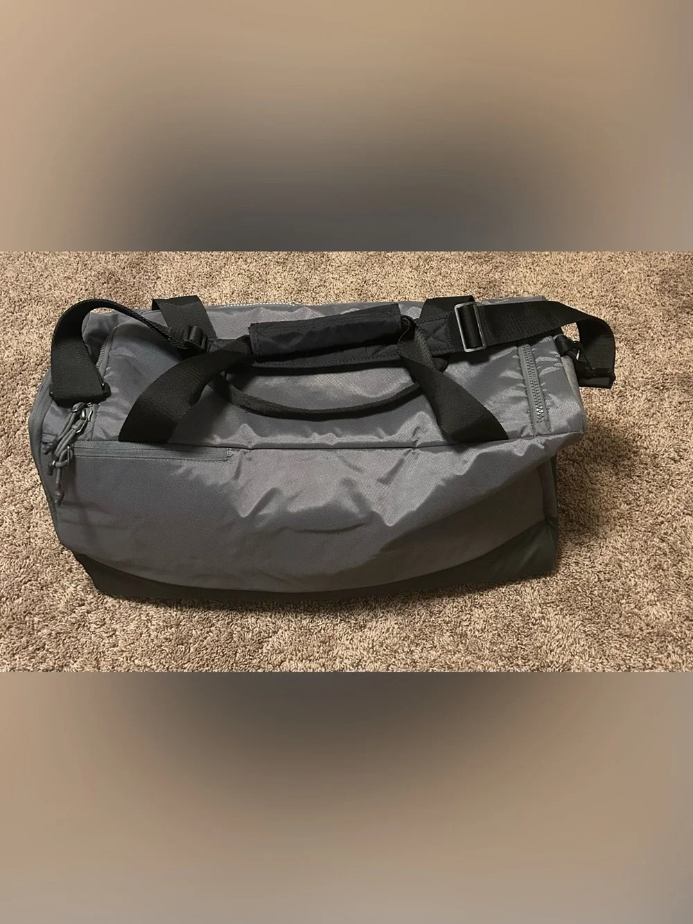 Nike Iowa State Gray Duffel Bag with Black Swoosh